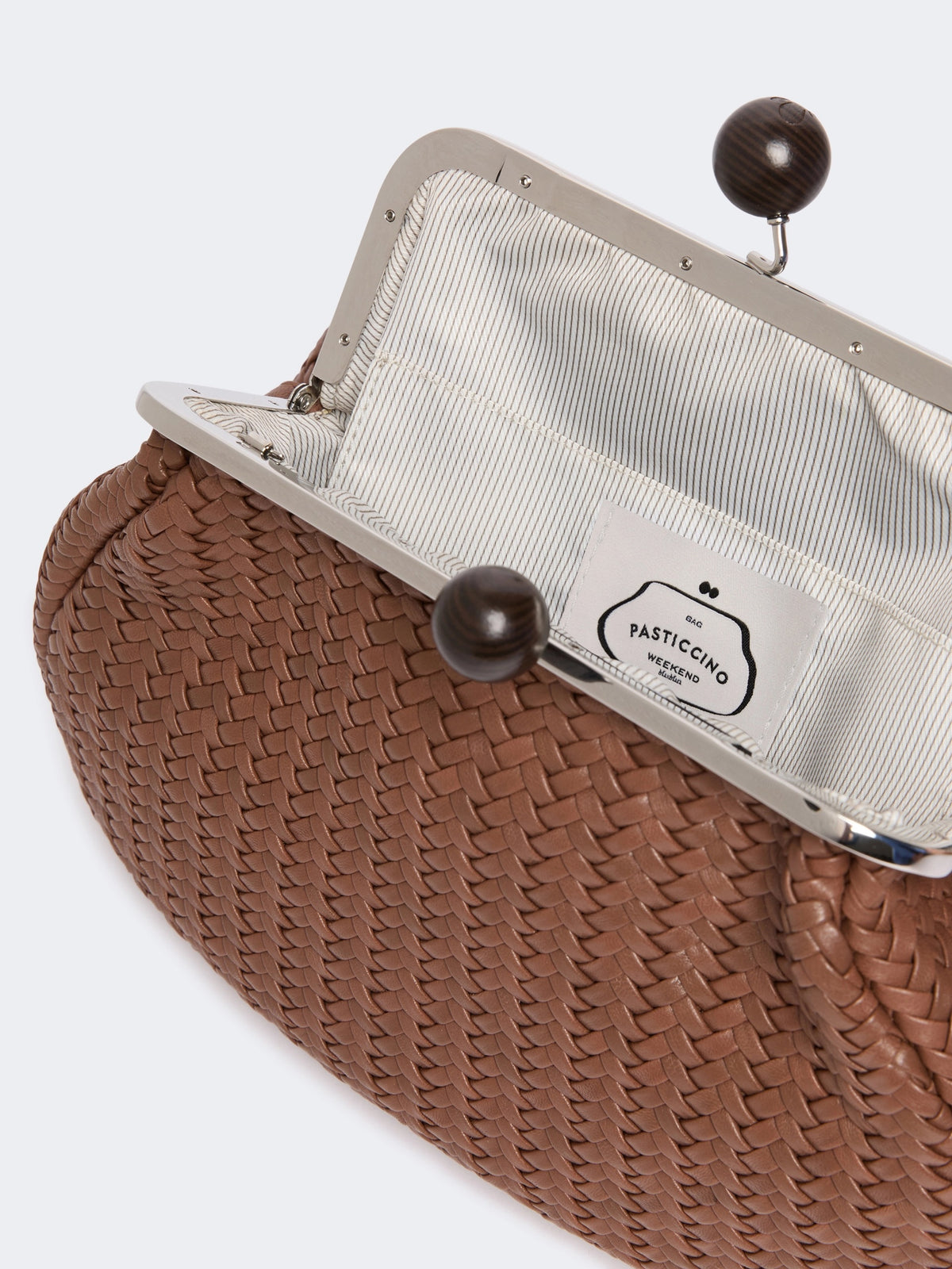 Pasticcino Bag medium in pelle intrecciata - Cuoio