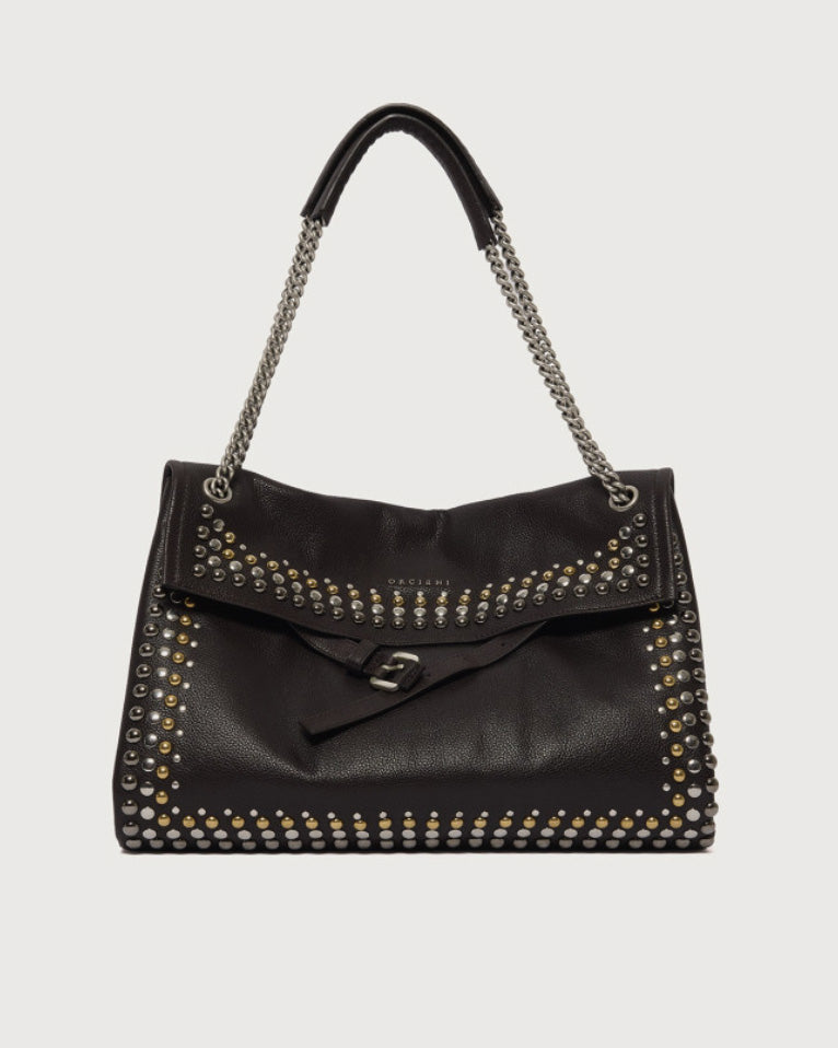 Borsa Venus Pegaso Stud Midi a spalla in pelle