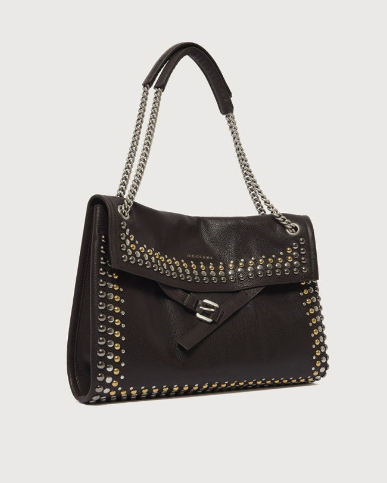 Borsa Venus Pegaso Stud Midi a spalla in pelle
