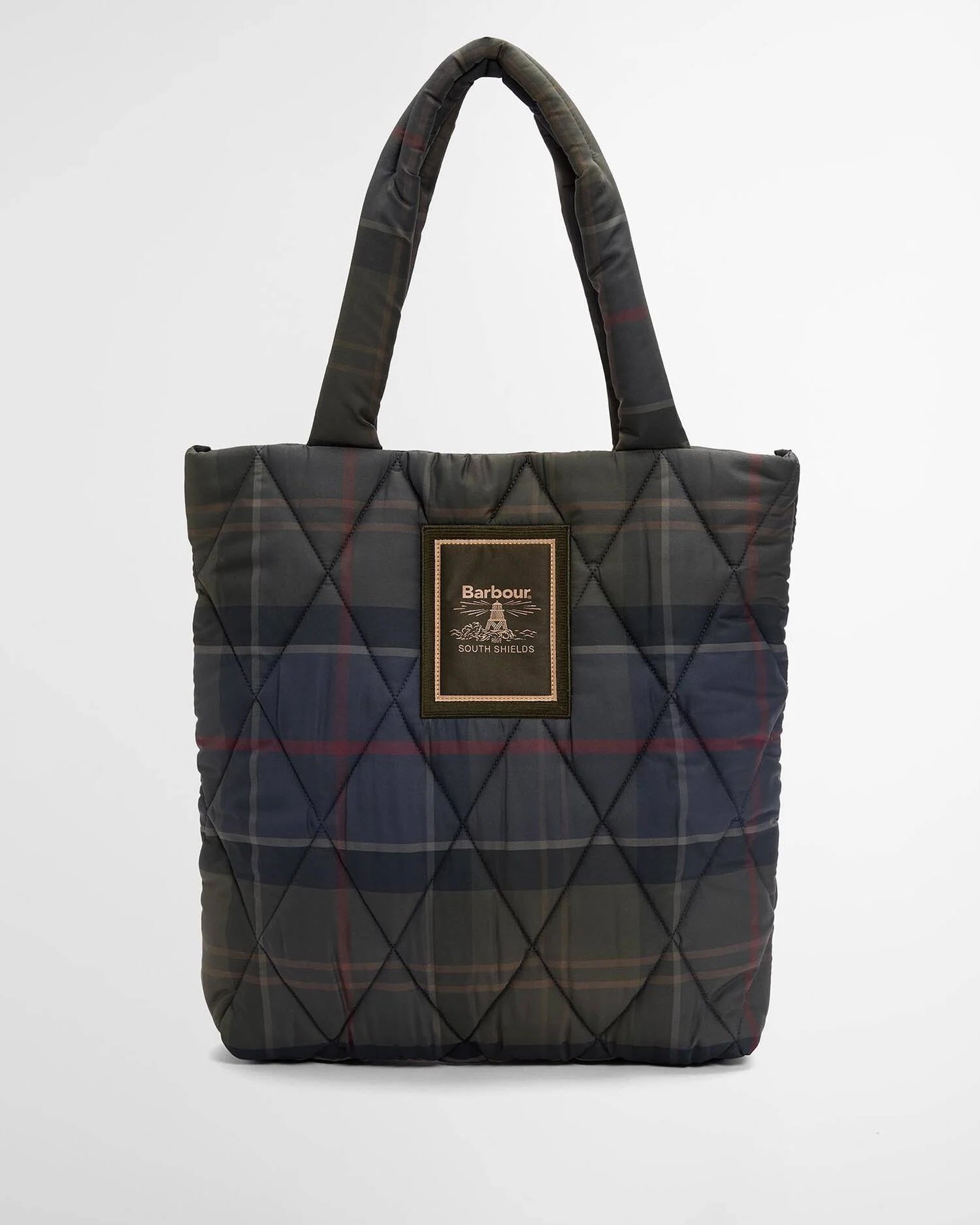 Borsa tote trapuntata Arlene in tartan