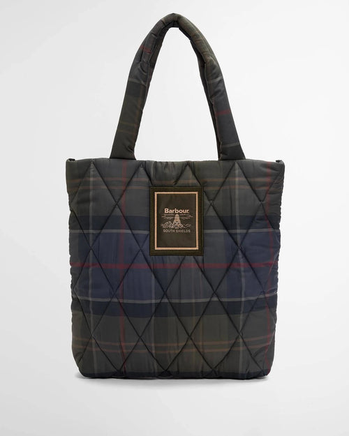 Borsa tote trapuntata Arlene in tartan