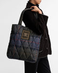 Borsa tote trapuntata Arlene in tartan