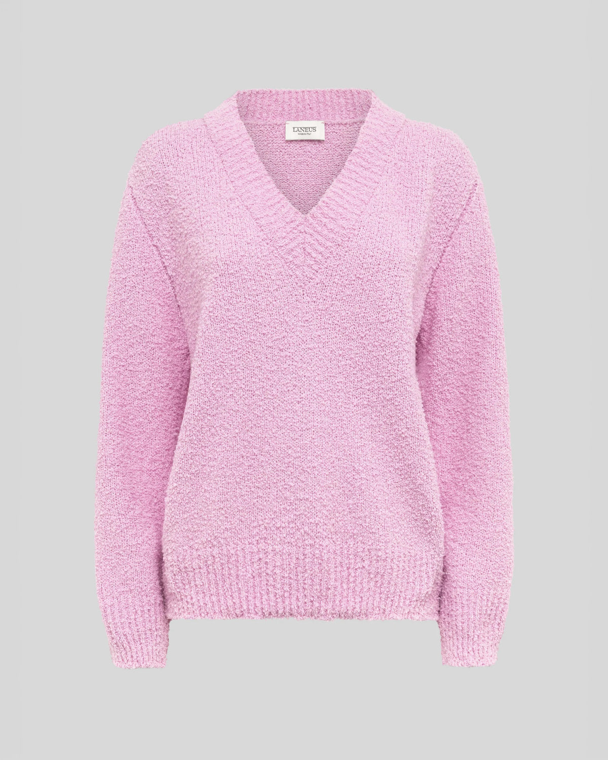 Maglia scollo a V in filato soffice a rilievo