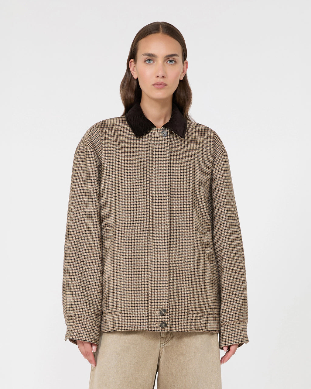Giacca bomber in lana Pied de Poule