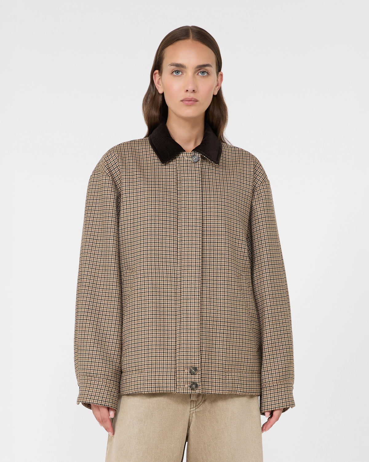Giacca bomber in lana Pied de Poule
