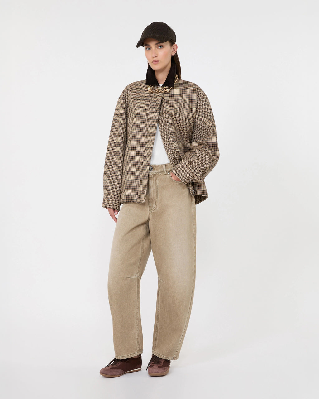 Giacca bomber in lana Pied de Poule