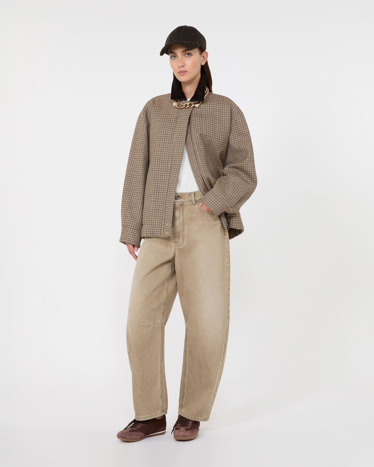 Giacca bomber in lana Pied de Poule