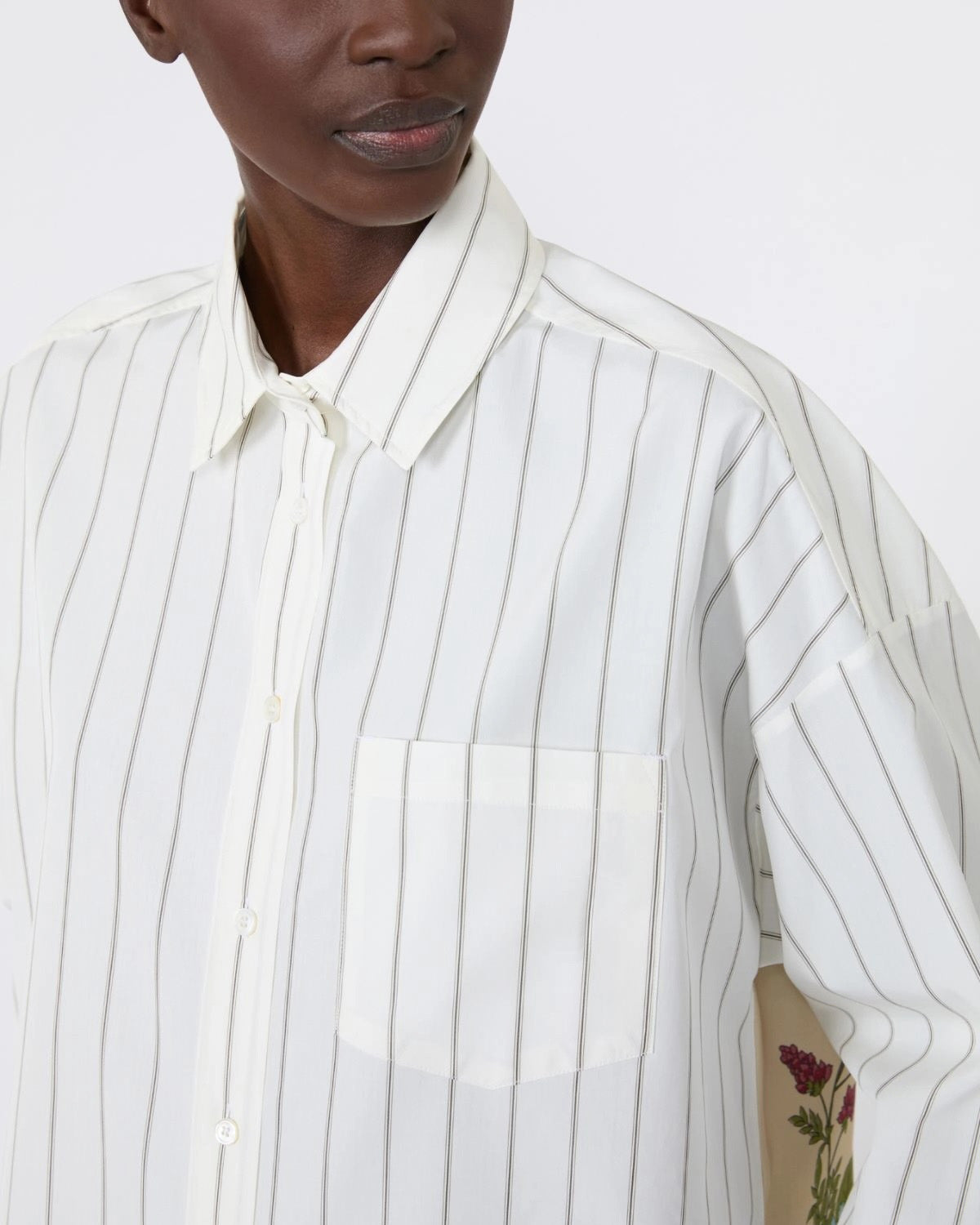 Camicia in cotone con schiena a contrasto