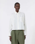 Camicia in cotone con schiena a contrasto