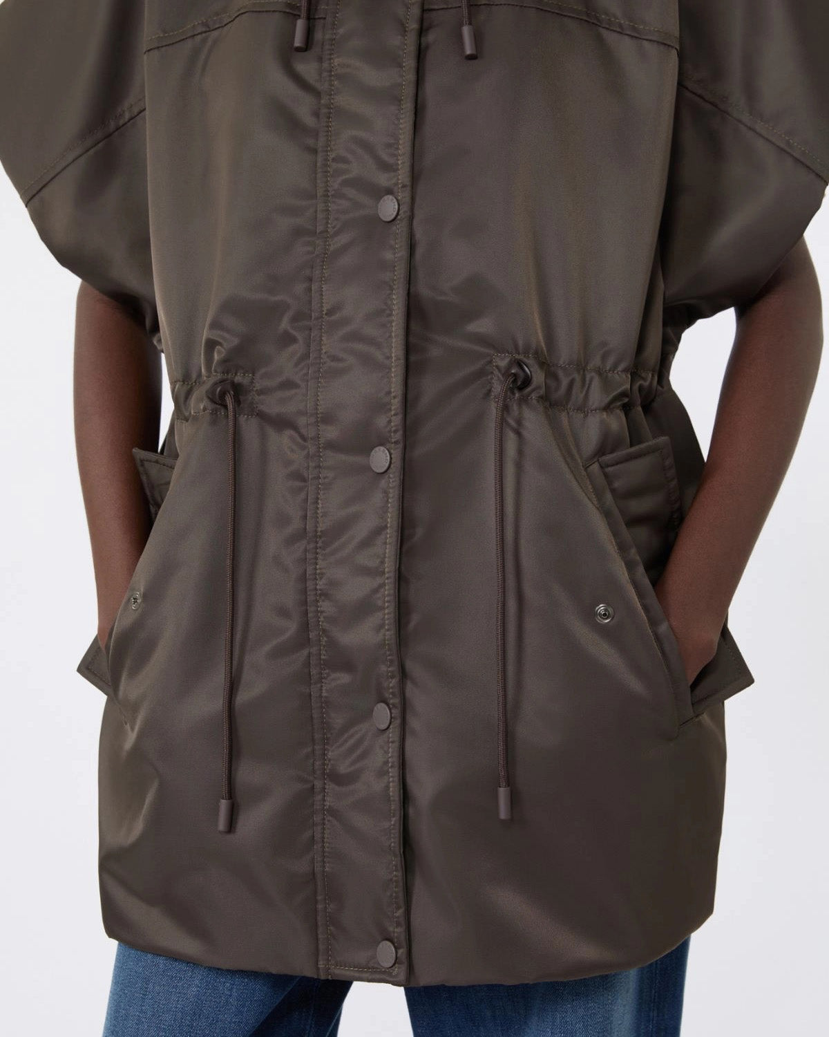 Gilet imbottito in twill antigoccia