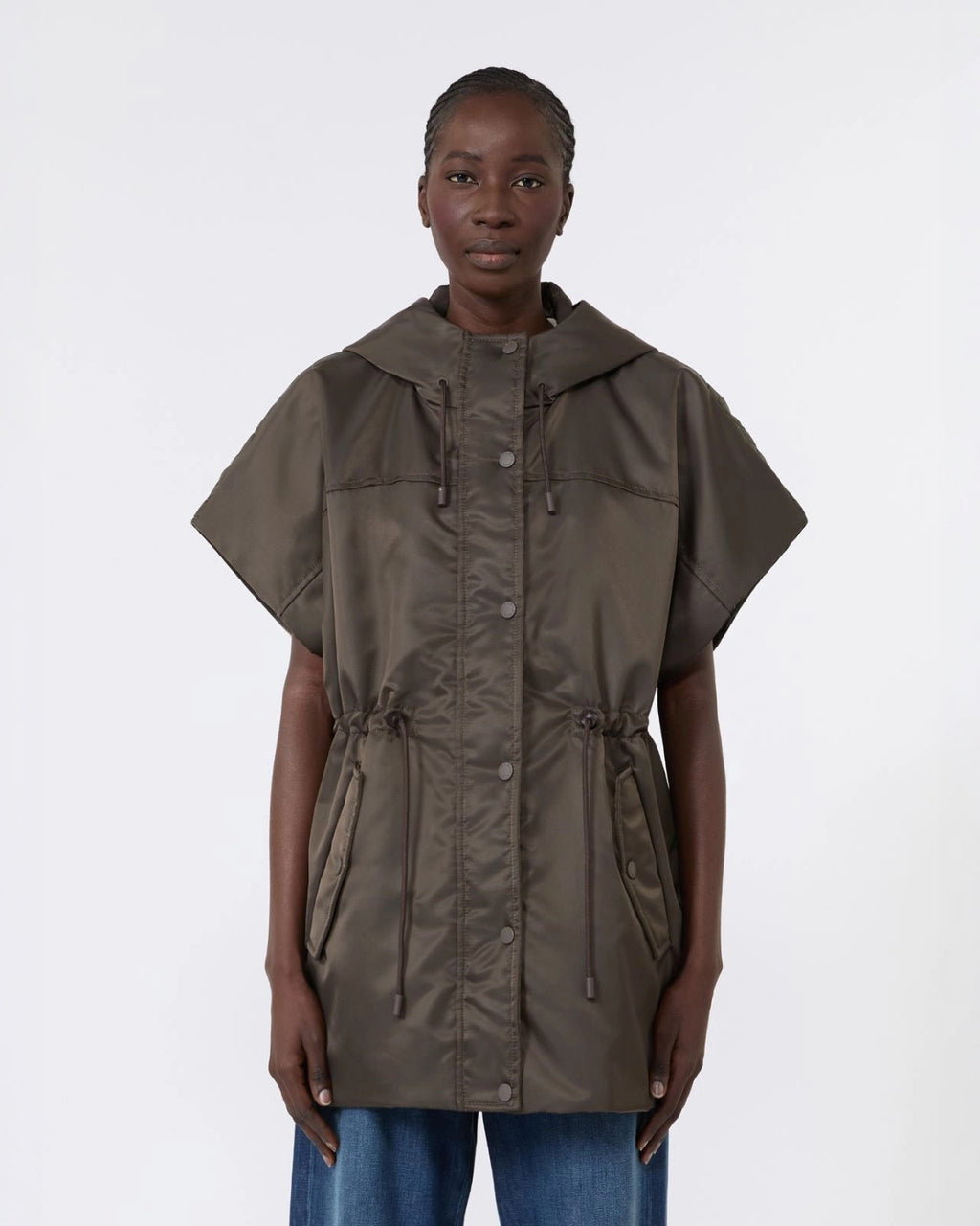 Gilet imbottito in twill antigoccia