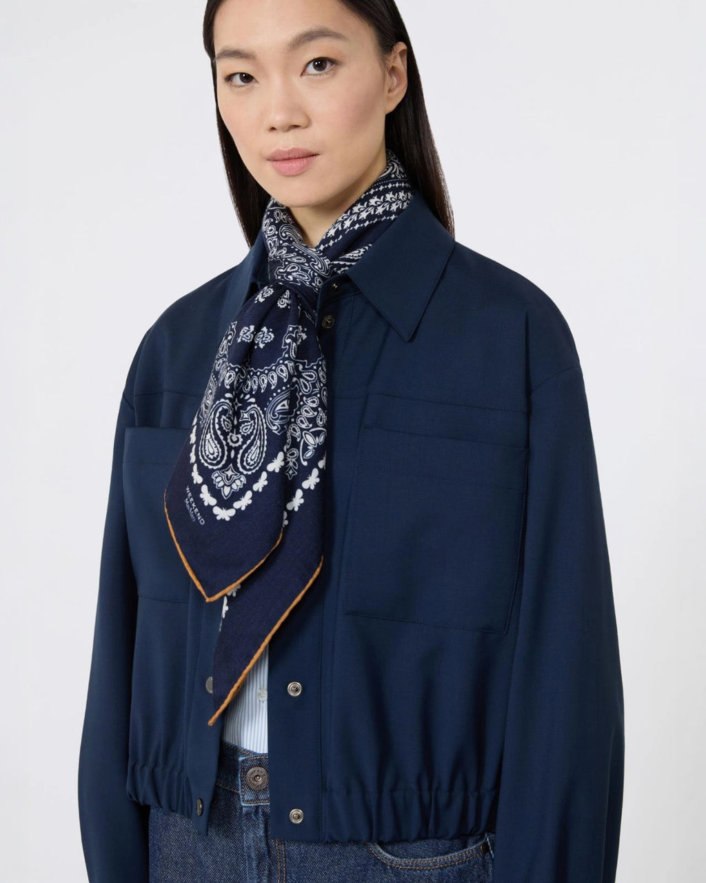 Foulard in lana, cachemire e seta